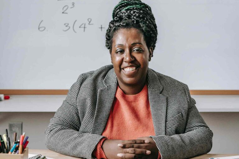 Happy teacher